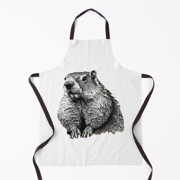 Item preview, Thoughtful marmot in black and white designed and sold by GroundhogMs.