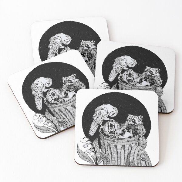 Item preview, Owl and racoon designed and sold by moonattica.