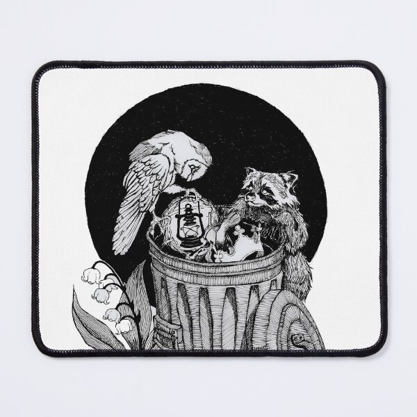 Item preview, Owl and racoon designed and sold by moonattica.