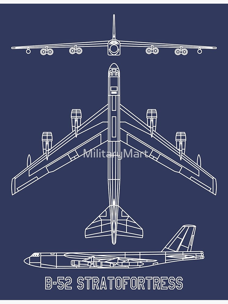 B-52 Stratofortress American Strategic Bomber Plane Blueprints