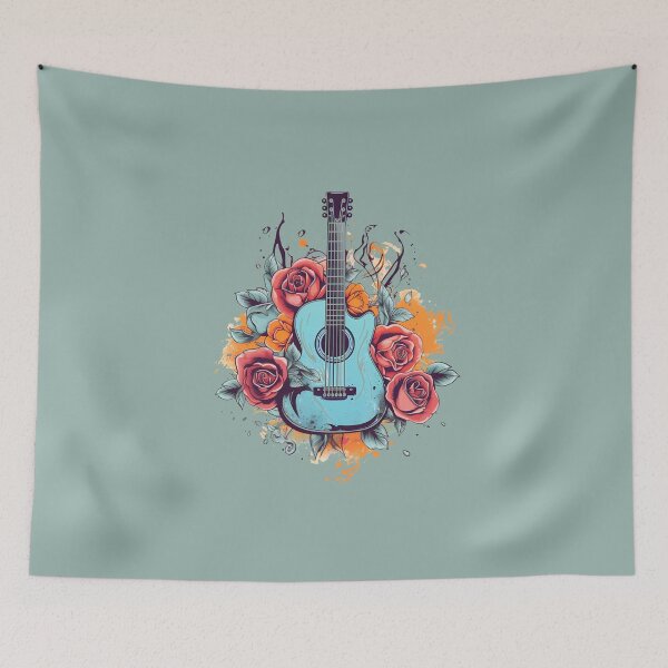 Item preview, Floral Guitar designed and sold by taniasofia.