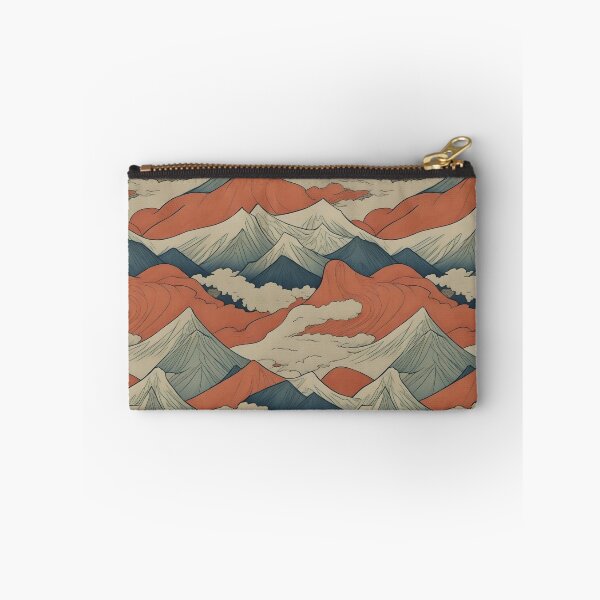 Item preview, Ukiyo-e style mountain range pattern. Warm and cold colors. designed and sold by DreamscapePixel.