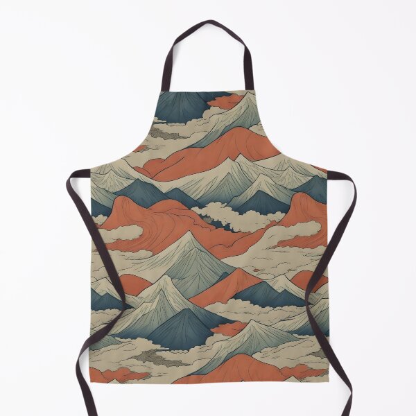Item preview, Ukiyo-e style mountain range pattern. Warm and cold colors. designed and sold by DreamscapePixel.