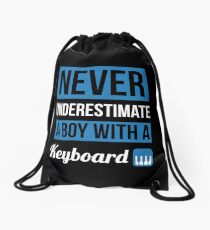 Never Underestimate A Boy With A Keyboard Drawstring Bag