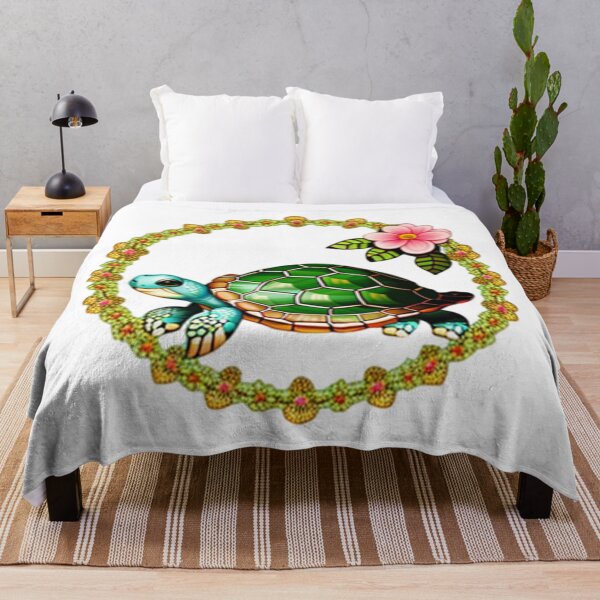 Item preview, A turtle in a circle with a flower designed and sold by NewAspect.