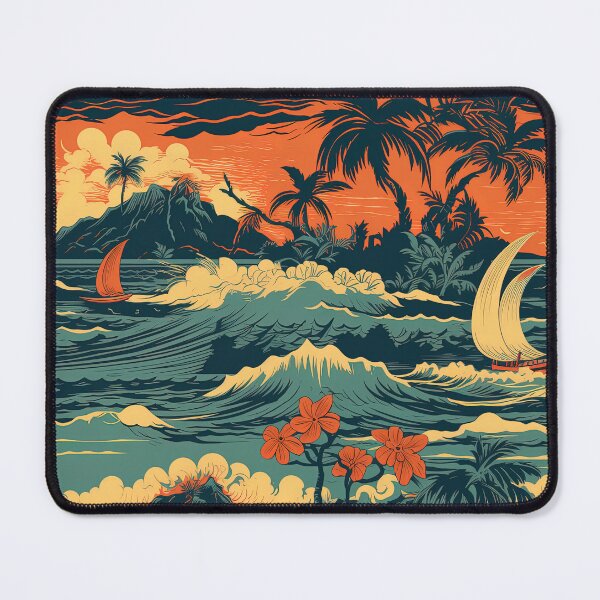 Item preview, 1960s Vintage Hawaii Travel Illustration Rough Seas designed and sold by EverettAtlas.