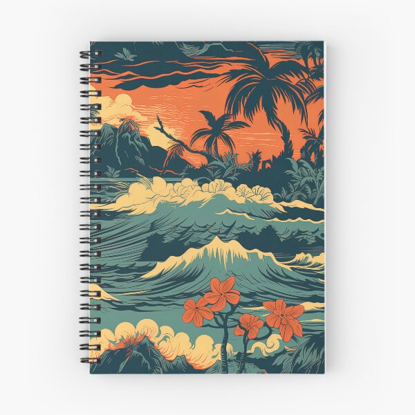 Item preview, 1960s Vintage Hawaii Travel Illustration Rough Seas designed and sold by EverettAtlas.