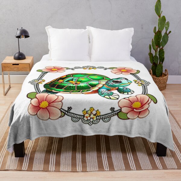 Item preview, A turtle in a circle of flowers designed and sold by NewAspect.