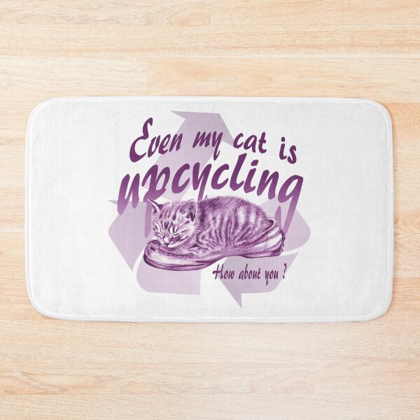 Item preview, Sleeping kitten in old shoe - purple colorized version, Upcycling text in English. designed and sold by SylvieG18.