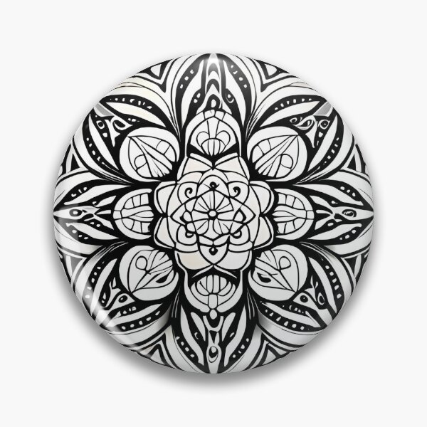 Item preview, Monochrome Mandala Line Drawing designed and sold by sudipaspeaks.