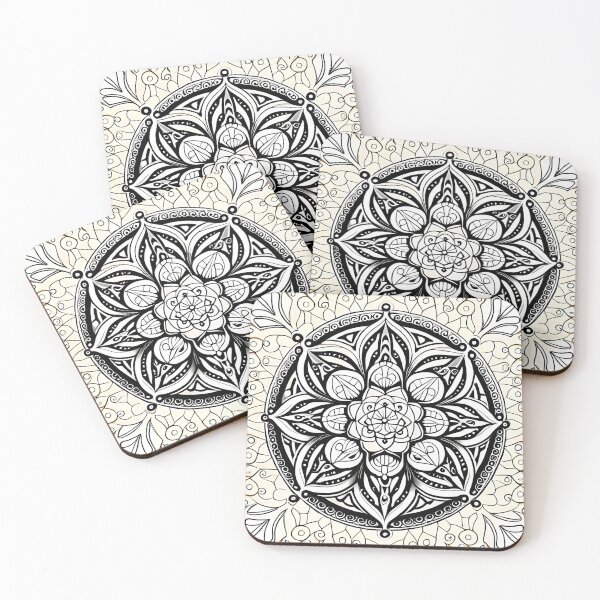 Item preview, Monochrome Mandala Line Drawing designed and sold by sudipaspeaks.