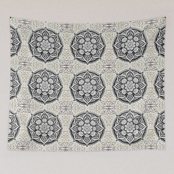 Item preview, Monochrome Mandala Line Drawing designed and sold by sudipaspeaks.