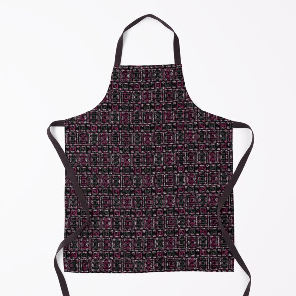 Item preview, Fuchsia and gray pattern of undone checks on a black background. designed and sold by MirBer.