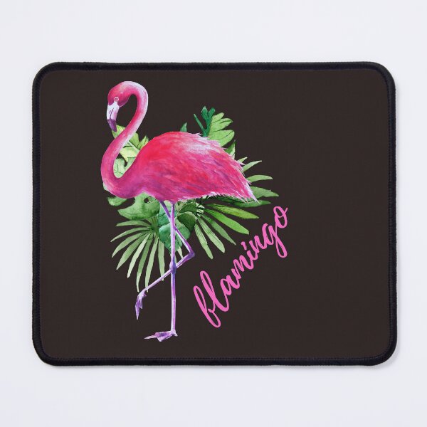 Item preview, Pink Flamingo Watercolor Tropical Leaves designed and sold by TheCatmeow2000.