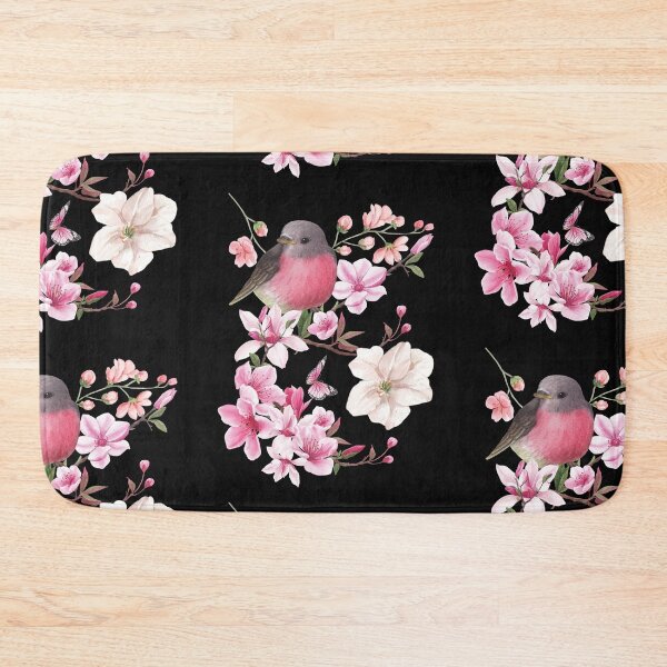 Item preview, Cute Robin Perched In Pink Blossoms Design designed and sold by EarthArtDesigns.