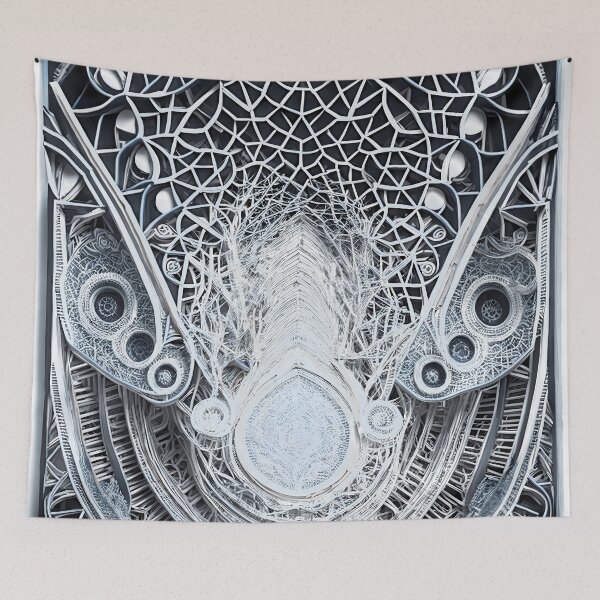 Item preview, White Fractals geometry designed and sold by Transelasticart.