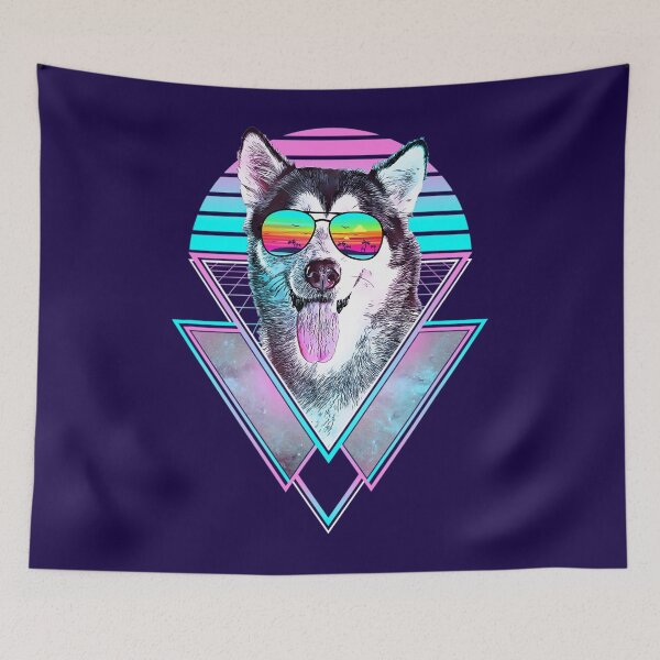 Item preview, Alaskan Malamute Dog Vintage Retro Vaporwave Beach Vibe 		 designed and sold by thayfyiyvz95.