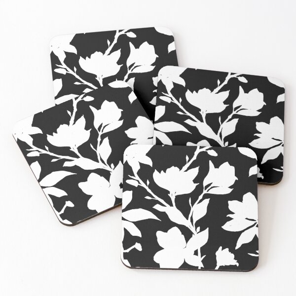Item preview, Patrón floral de magnolias en blanco y negro designed and sold by Studio-C2.