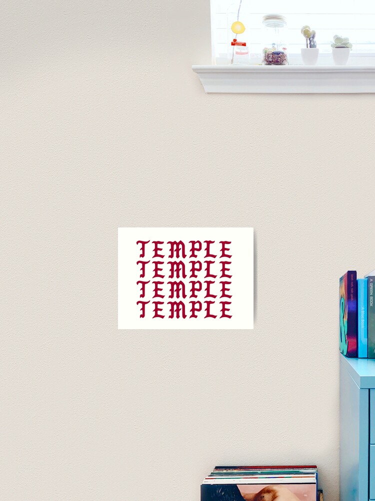 Temple University In Pablo Style Letters Art Print By Emmyschildt
