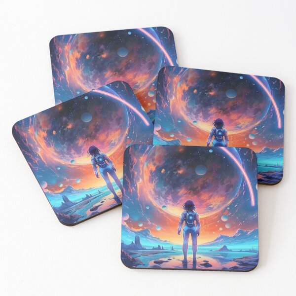 Item preview, Futuristic landscape in multi color space designed and sold by ink-and-Design.