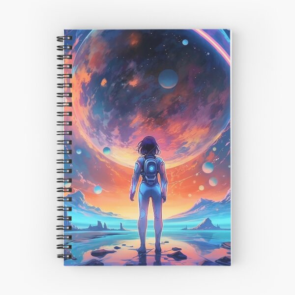 Item preview, Futuristic landscape in multi color space designed and sold by ink-and-Design.