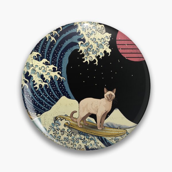 Item preview, Javanese Cat Kanagawa Japanese Surfing Wave designed and sold by rafaeltto.