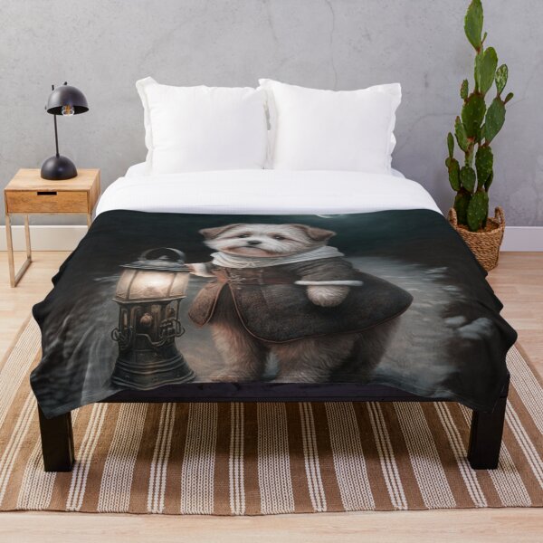 Artikelvorschau, Niedlicher flauschiger Hund im Mondlicht entworfen und verkauft von MasartDesigns.