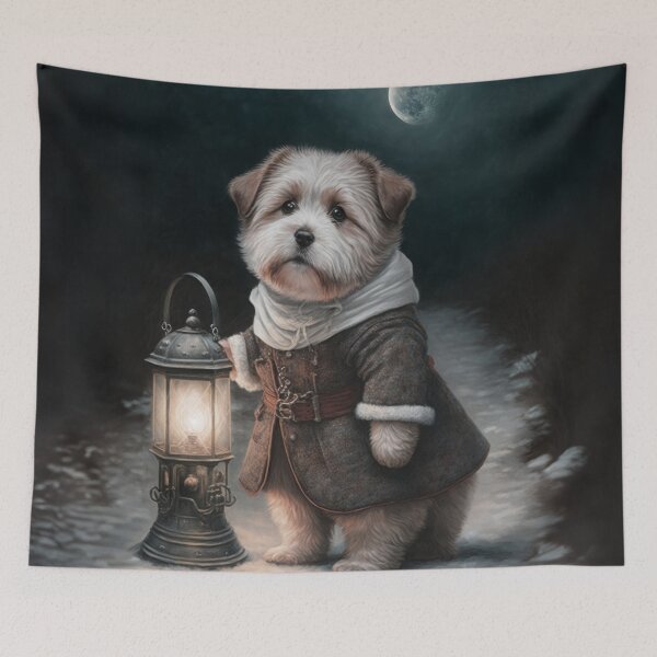 Item preview, Cute Fluffy Dog under the Moonlight designed and sold by MasartDesigns.
