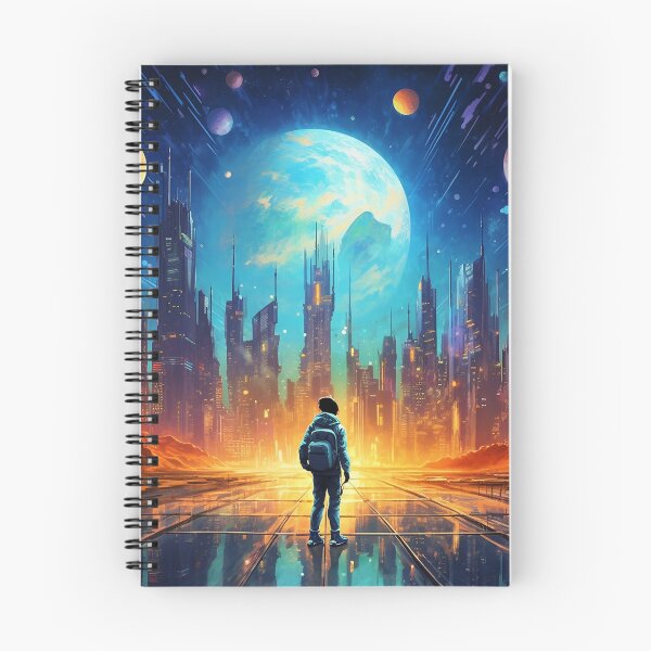 Item preview, Futuristic landscape in multi color space designed and sold by ink-and-Design.