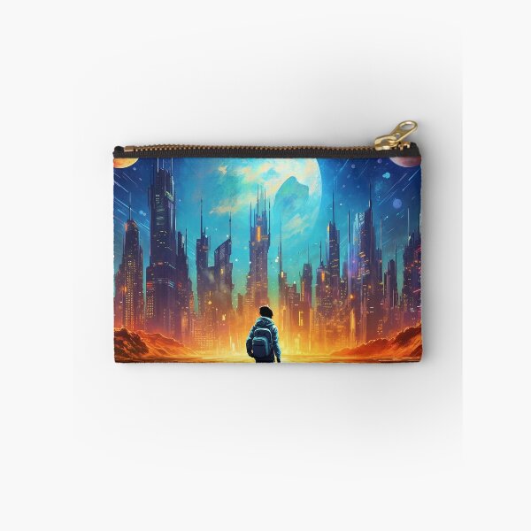 Item preview, Futuristic landscape in multi color space designed and sold by ink-and-Design.