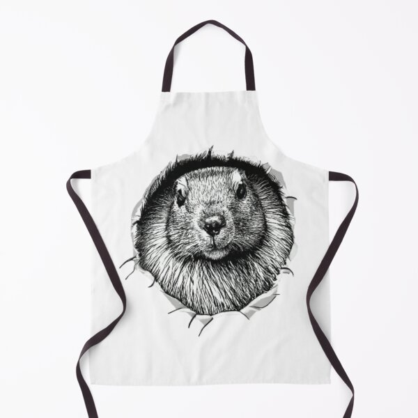 Item preview, Black and white groundhog breaking a wall designed and sold by GroundhogMs.