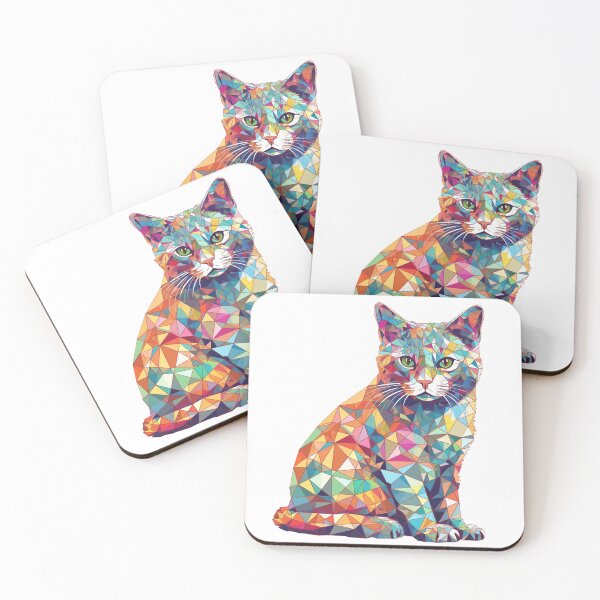 Item preview, Geoshort Cats - American Shorthair Geometric Art Prints in Unique Feline-style, Perfect for Pet Lovers, Cat & Design Enthusiasts designed and sold by DooodleGod.