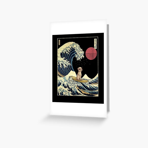 Item preview, Meerkat Kanagawa Japanese Surfing Wave designed and sold by rafaeltto.