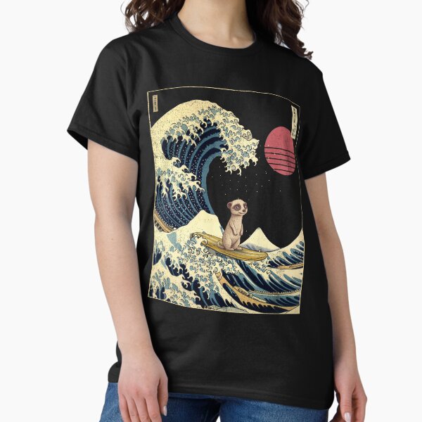 Item preview, Meerkat Kanagawa Japanese Surfing Wave designed and sold by rafaeltto.