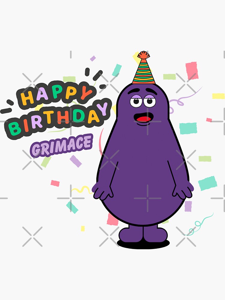 "Grimace Birthday Graphic" Sticker for Sale by Hayjay317 Redbubble