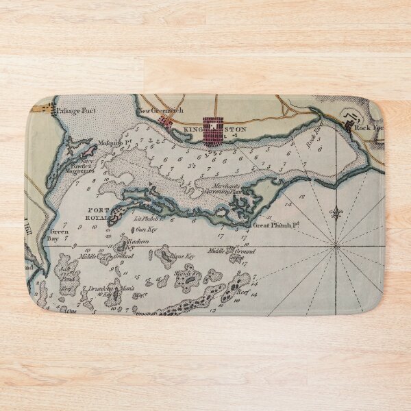 Item preview, Vintage Map of Port Royal Jamaica (1799) designed and sold by BravuraMedia.