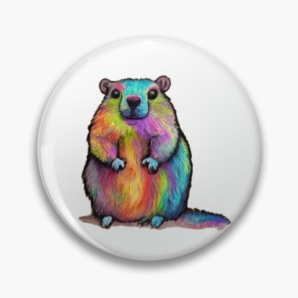 Item preview, Rainbow marmot drawn with graphite designed and sold by GroundhogMs.