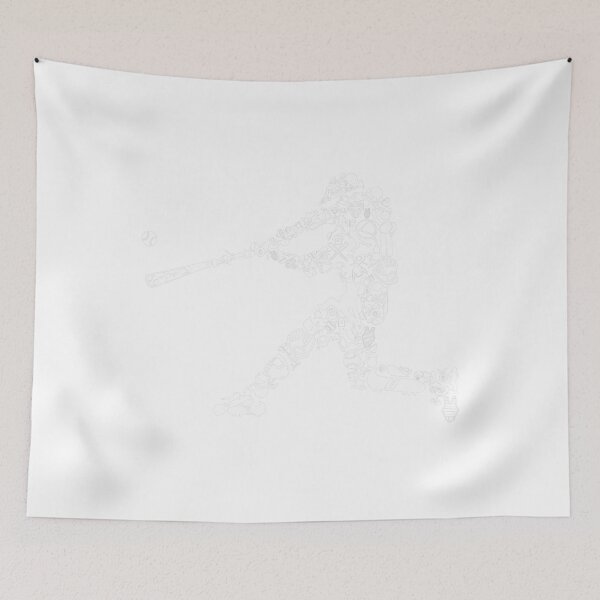 Item preview, Batter Hitter Silhouette filled with baseball things  designed and sold by stekddtwmmi75.