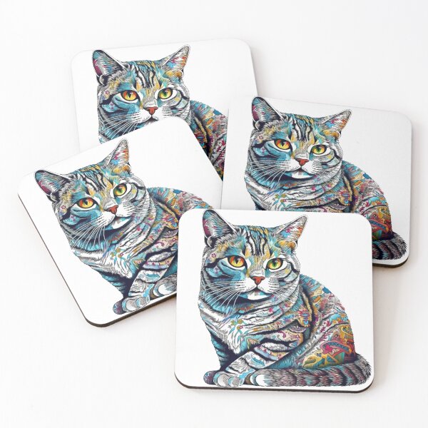 Item preview, Shorthair Dreams - American Shorthair Cat and German Pointer Dog Surreal Artwork designed and sold by DooodleGod.