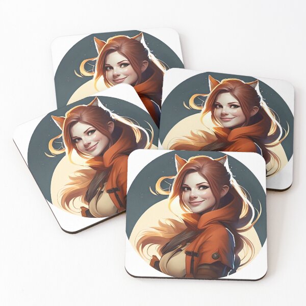 Item preview, Smiling fox girl Anime Sunset design designed and sold by mangature Lady.