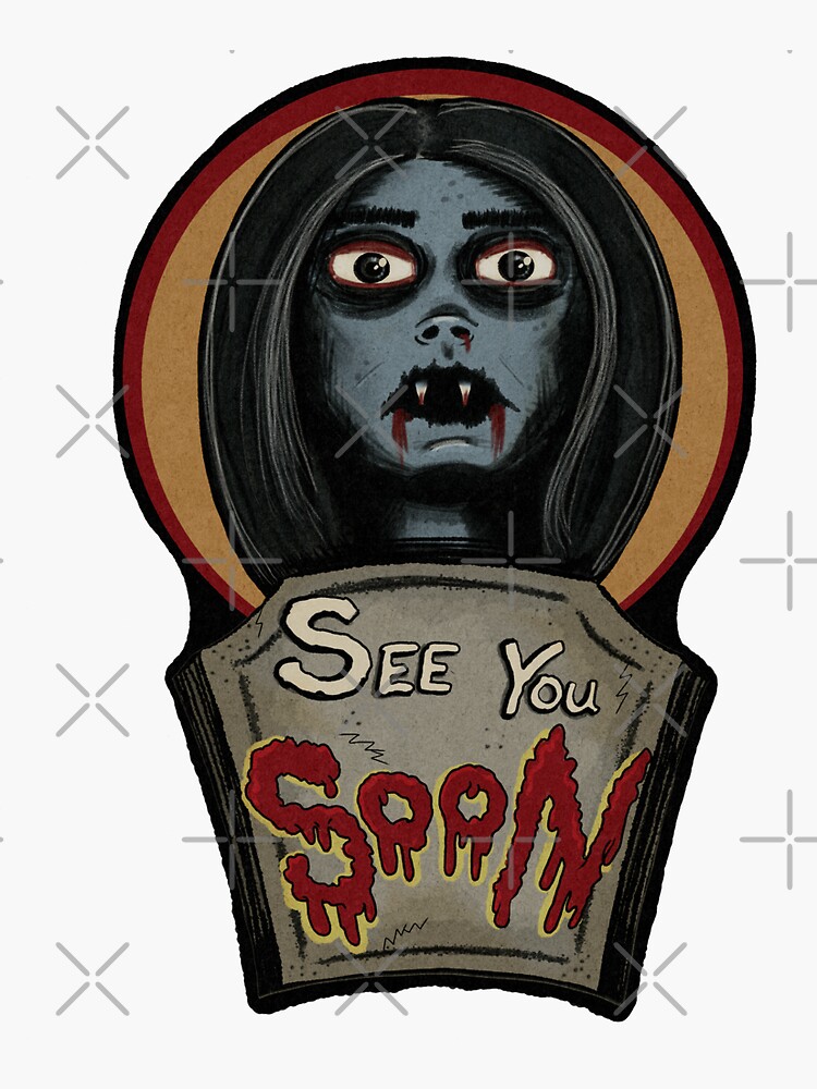 Thumbnail 3 of 3, Sticker, Soft Nosferatu Presents! Monster Mag Collection - Blue Lou! designed and sold by softnosferatu.