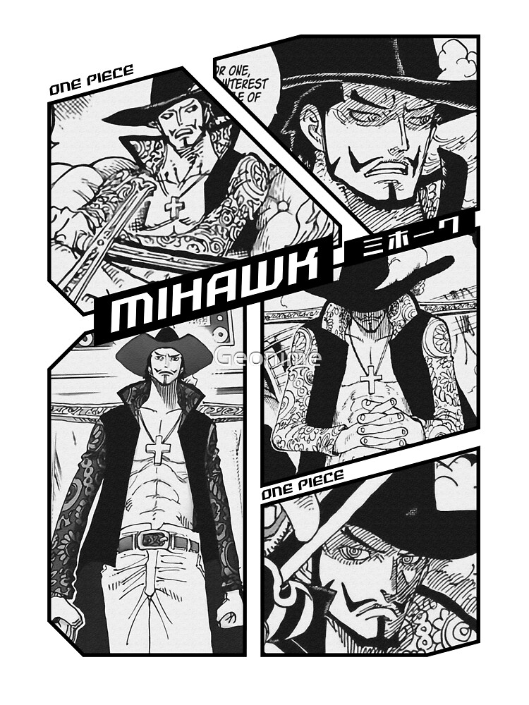 Dracule Mihawk - One Piece v.1 - white version Kids T-Shirt for