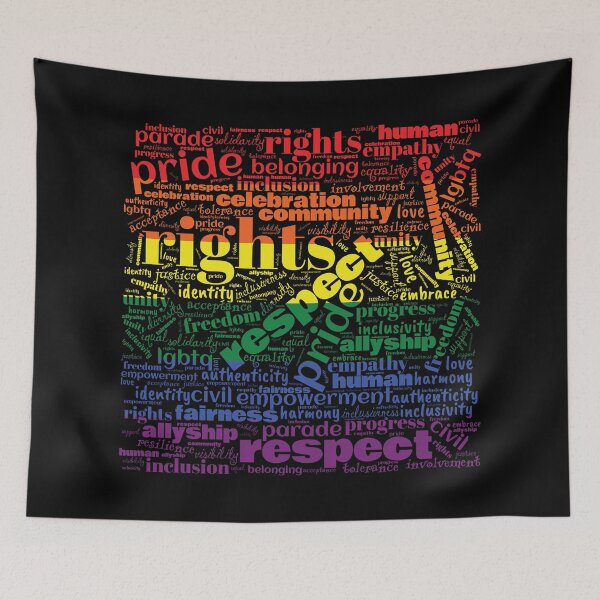 Item preview, LGBT+ Wordcloud - Pride Flag designed and sold by Trinket-Trickster.
