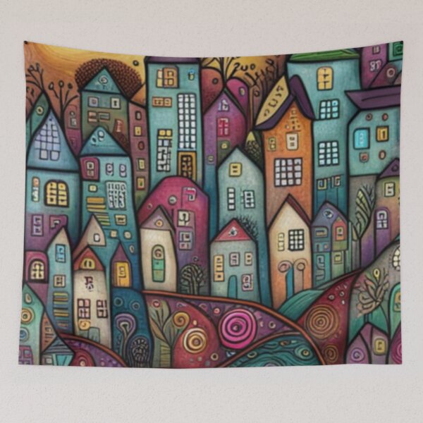 Item preview, Magical Folk Village Under The Sun designed and sold by EpicFoxArt.