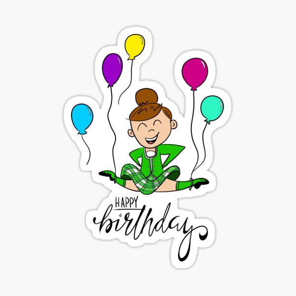 Item preview, Birthday Leap- female, green kilt, brown hair designed and sold by LizCaityArt.