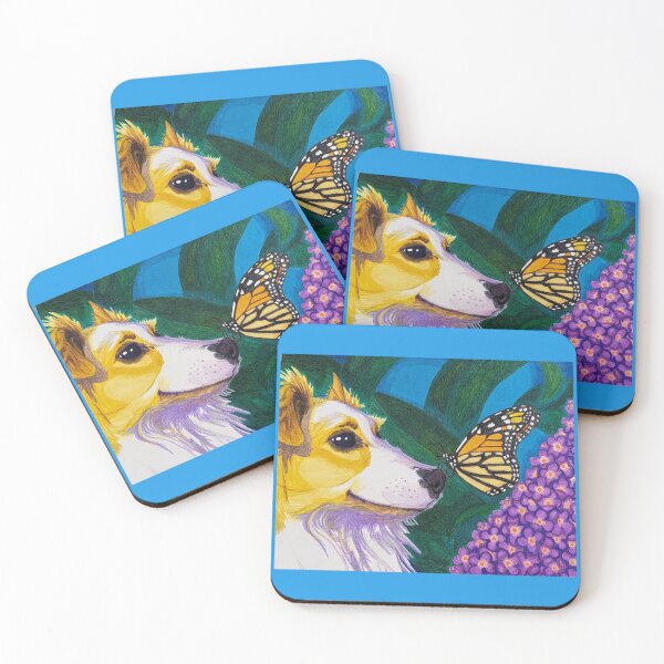 Item preview, Curious Dog With Monarch Butterfly On Nose designed and sold by lmcarruth.