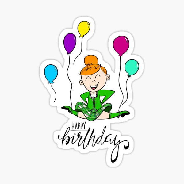 Item preview, Birthday Leap- female, green kilt, tangerine hair designed and sold by LizCaityArt.
