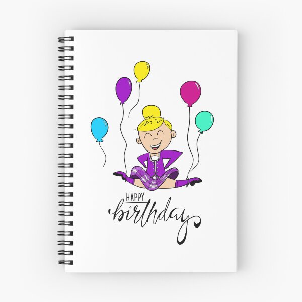 Item preview, Birthday Leap- female, bright purple kilt, blonde hair designed and sold by LizCaityArt.