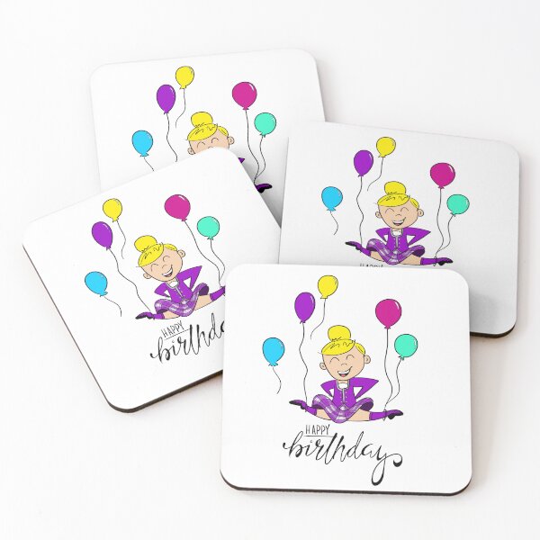 Item preview, Birthday Leap- female, bright purple kilt, blonde hair designed and sold by LizCaityArt.