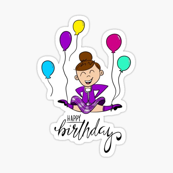 Item preview, Birthday Leap- female, bright purple kilt, brown hair designed and sold by LizCaityArt.